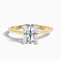 1 Carat Radiant Cut Solitaire Lab Grown Diamond Ring in 10k Yellow Gold
