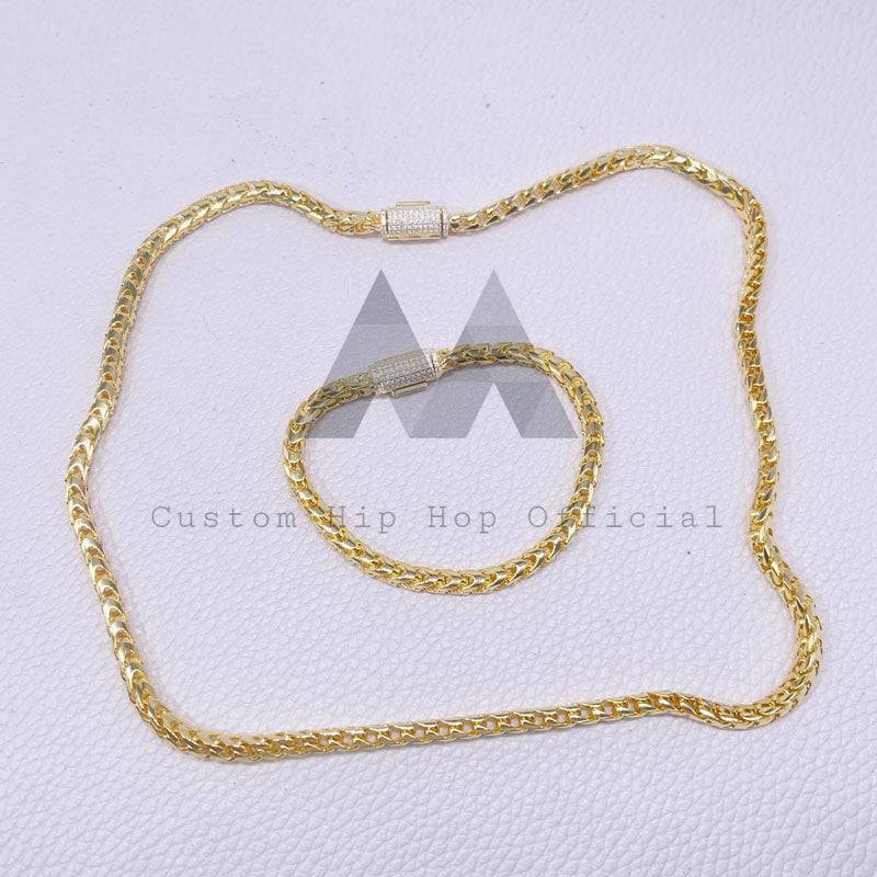 925 Silver Hip Hop Franco Chain with VVS Moissanite Diamond Clasp6