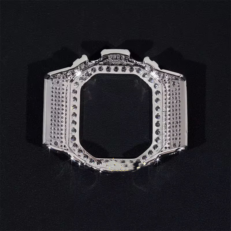 G Shock DW5600 Moissanite Watch Case 14K Gold