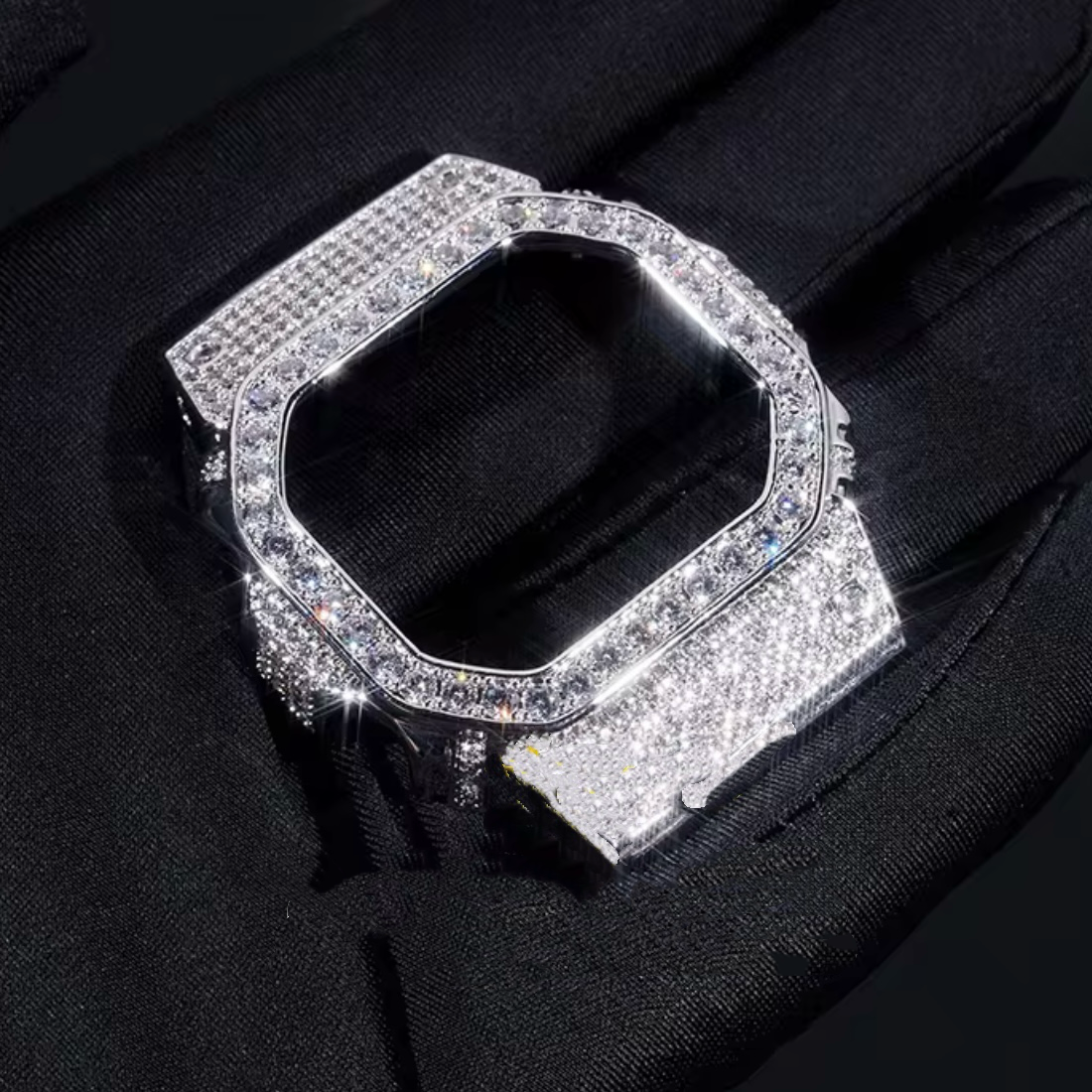 G Shock DW5600 Moissanite Watch Case 14K Gold
