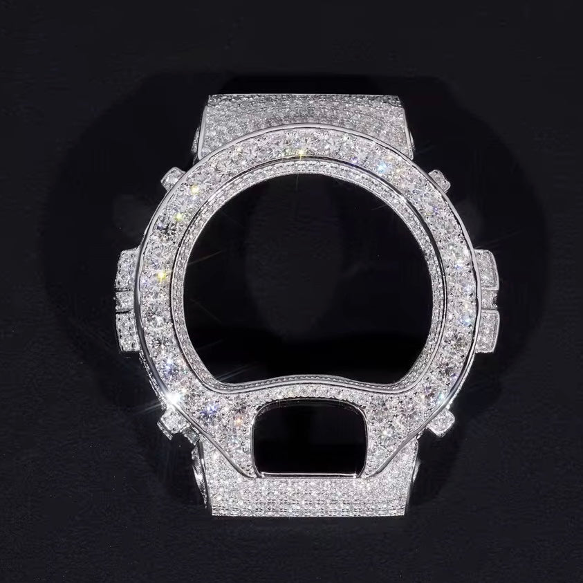 G Shock DW6900 Moissanite Watch Case 14K Gold