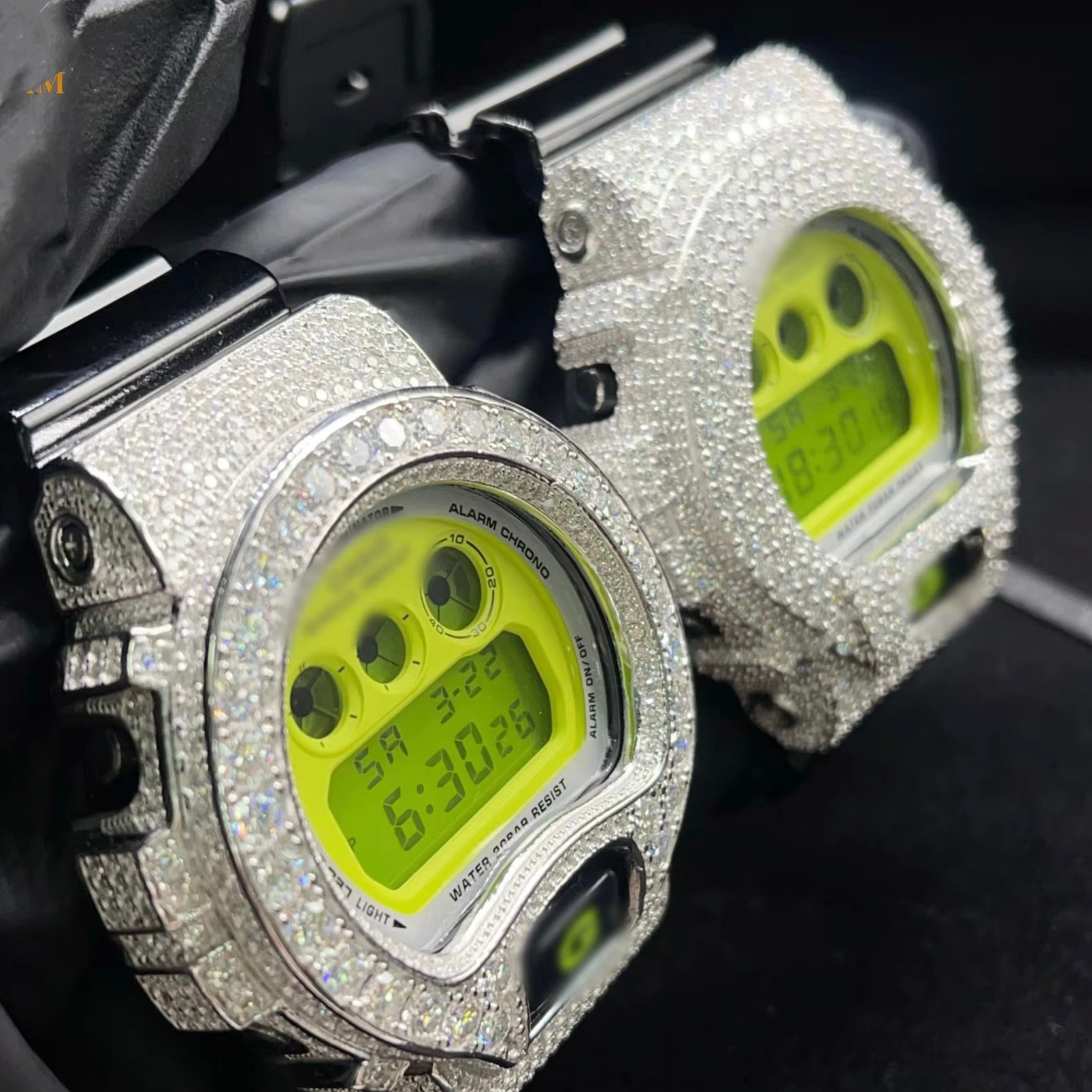G Shock Iced Out DW6900 Moissanite Watches Case 10K Gold