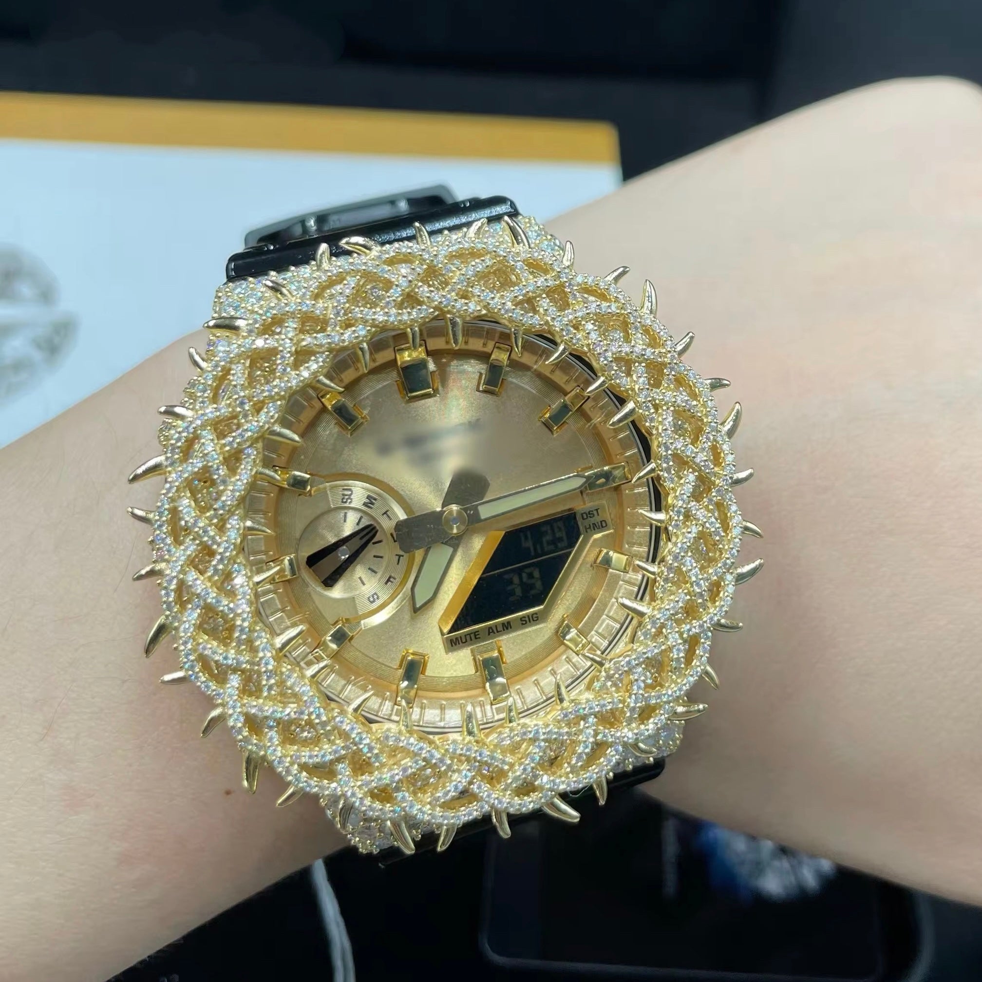 G Shock Iced Out GA2100 Diamond Watches Case 14K Gold