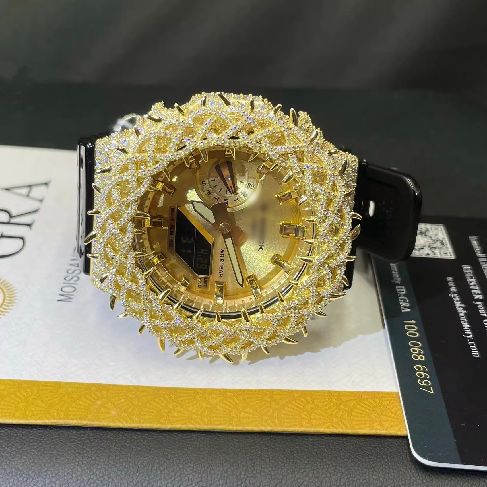 G Shock Iced Out GA2100 Diamond Watches Case 14K Gold