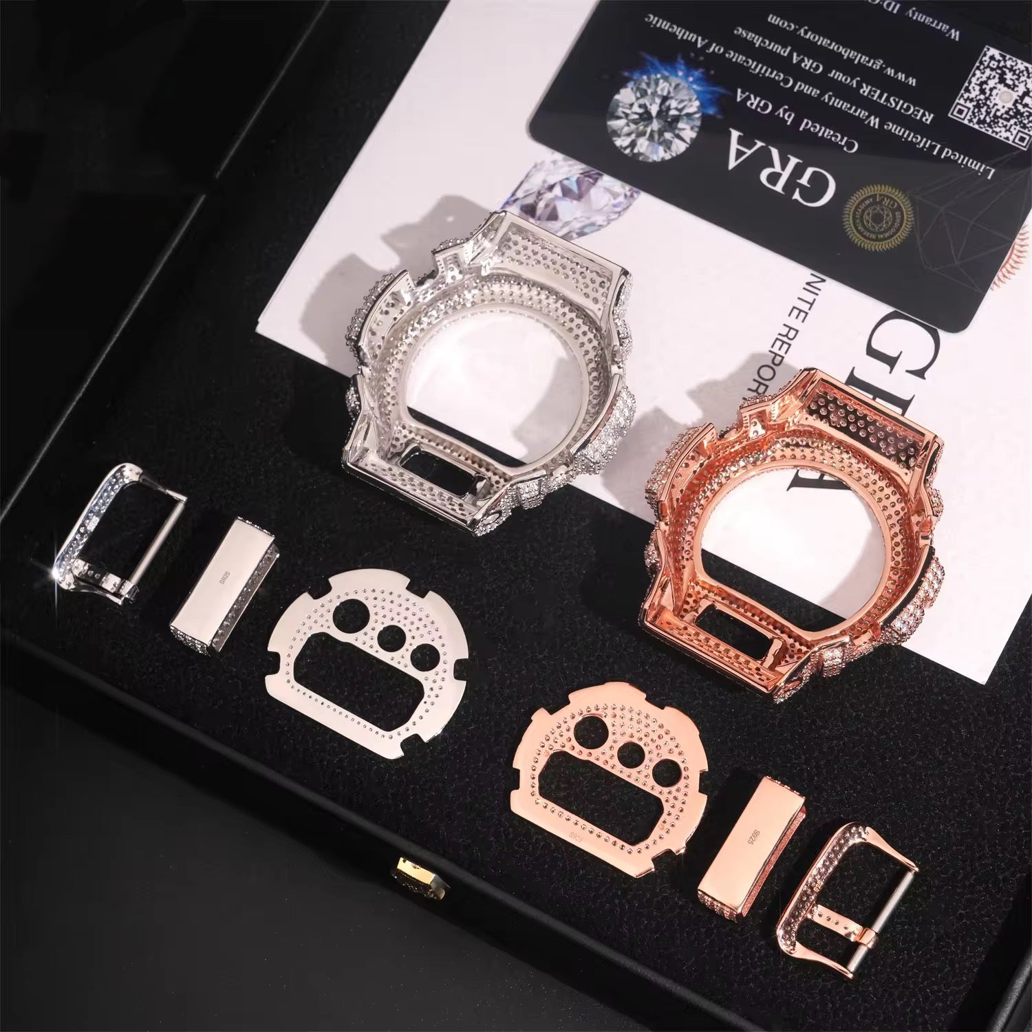 G Shock Sets Iced Out DW6900 Diamond Watches Case 14K Gold