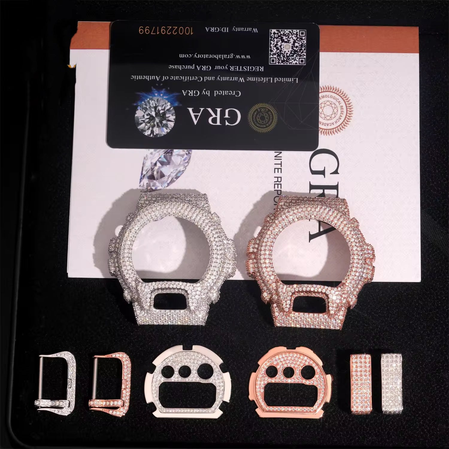 G Shock Sets Iced Out DW6900 Diamond Watches Case 14K Gold