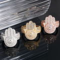 New Arrival Pass Diamond Tester Iced Out VVS Moissanite Diamond Hip Hop Jewelry Hamsa Ring