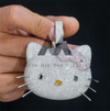 Iced Out Custom Made Hello Kitty Pendant 3" Width Moissanite Diamond For men And Women