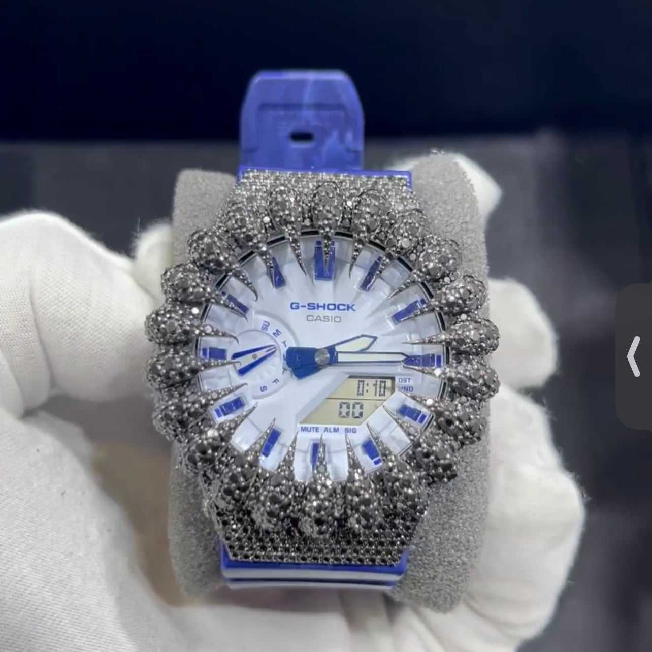 Iced Out Two Tone G Shock GA2100 Moissanite Watches Case 10K Gold