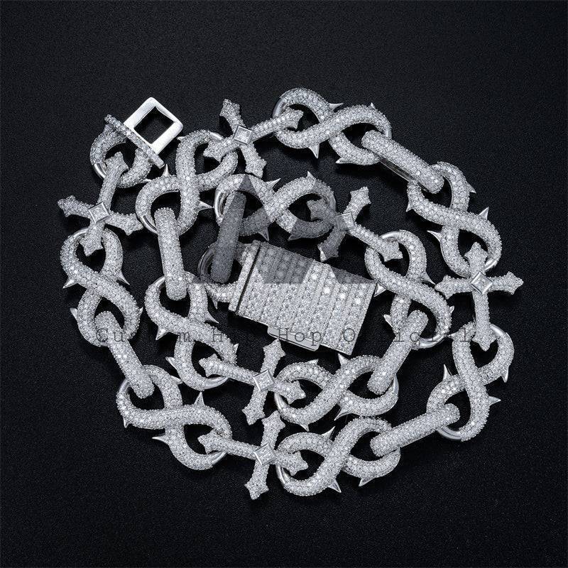 18MM Moissanite Infinity Link Chain 14K Gold