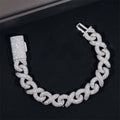 13MM Fully Iced VVS Moissanite Diamond Inifnity Link Bracelet