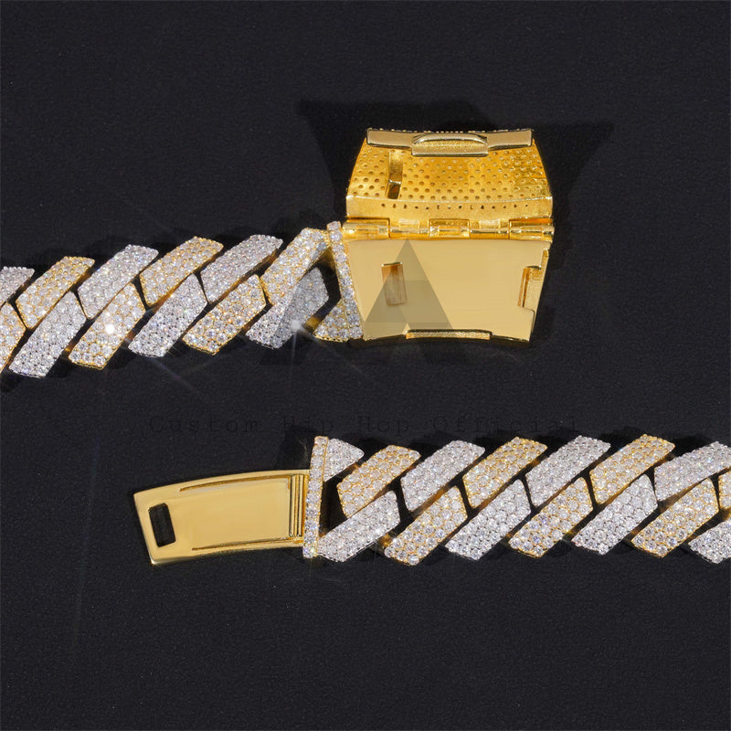 18mm Moissanite Miami Cuban Link Chain 10K Gold