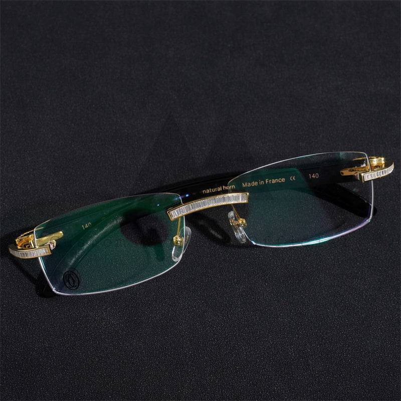 Moissanite Baguette Diamond Glasses 14K Gold