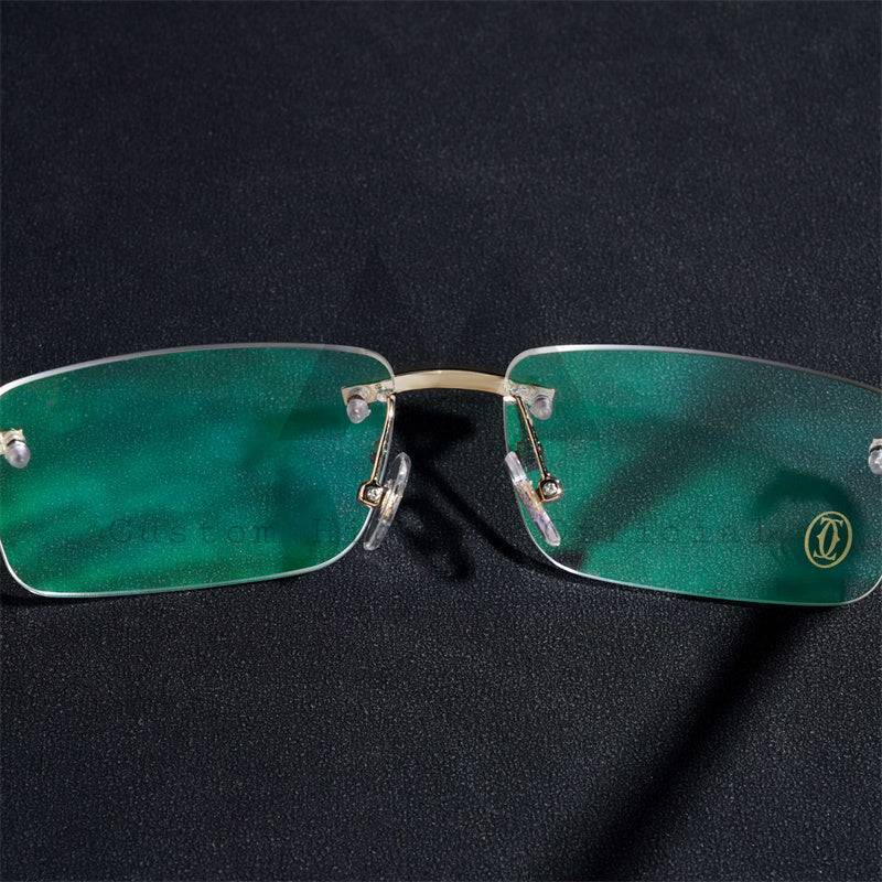 Moissanite Diamond Classic Sunglasses 10K Gold