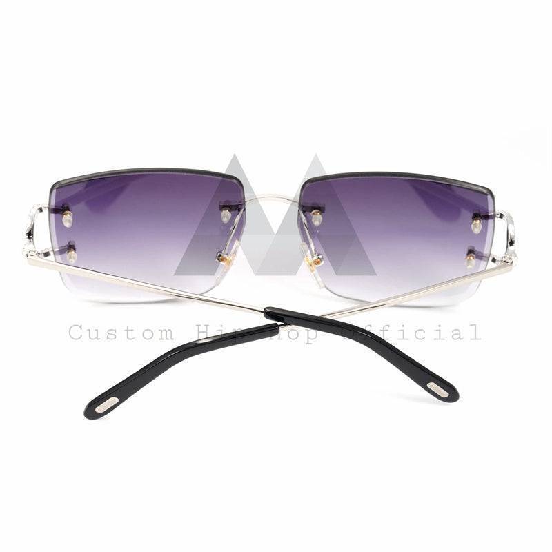 Moissanite Diamond Prong Sunglasses 14K Gold