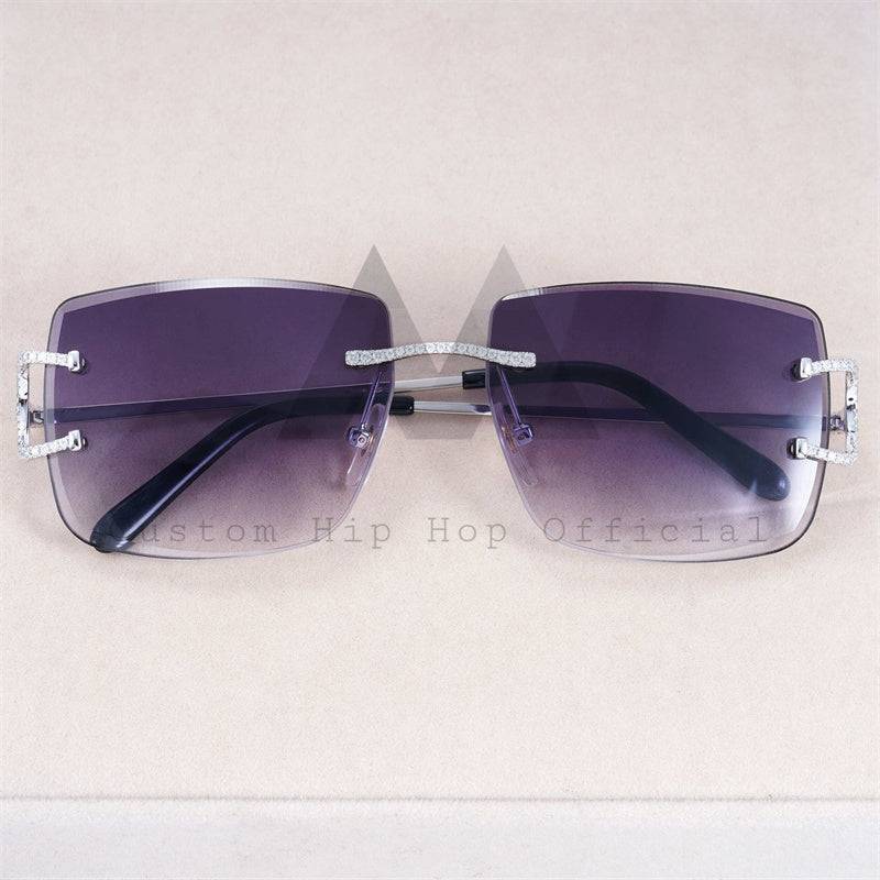 Moissanite Diamond Prong Sunglasses 14K Gold