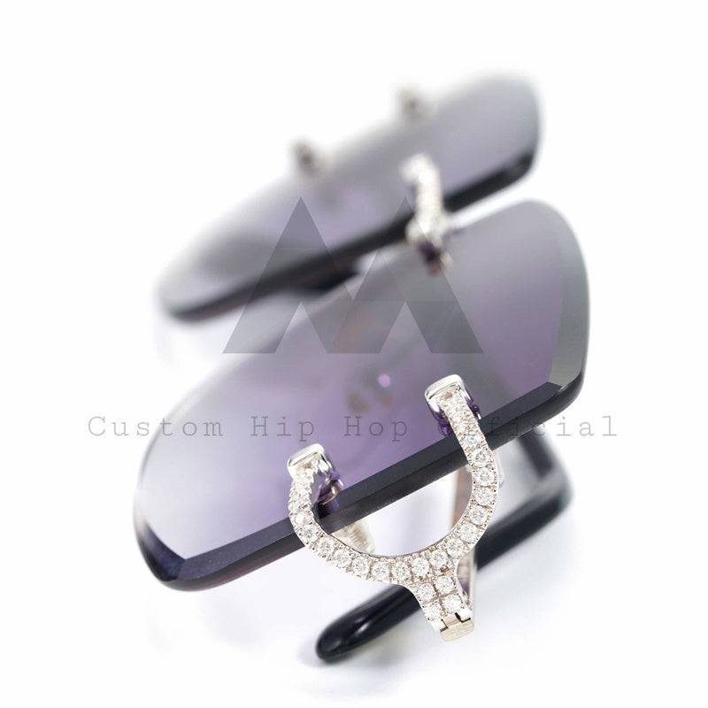 Moissanite Diamond Prong Sunglasses 14K Gold