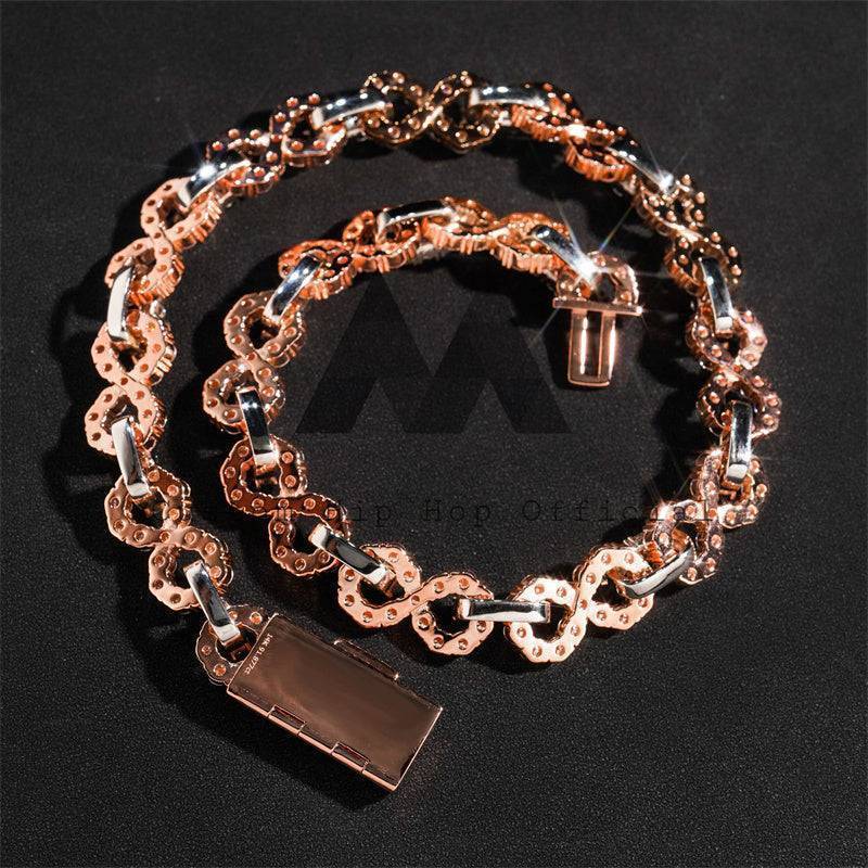 13MM Iced Out Moissanite Infinity Link Chain 14K Gold
