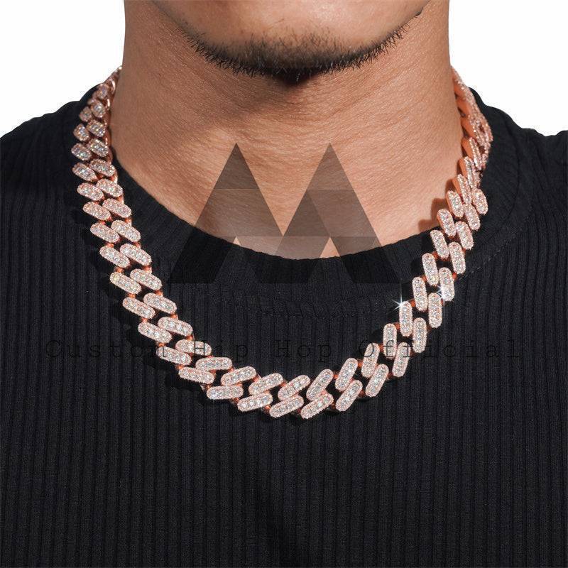 15mm Moissanite Miami Cuban Link Chain 10K Gold
