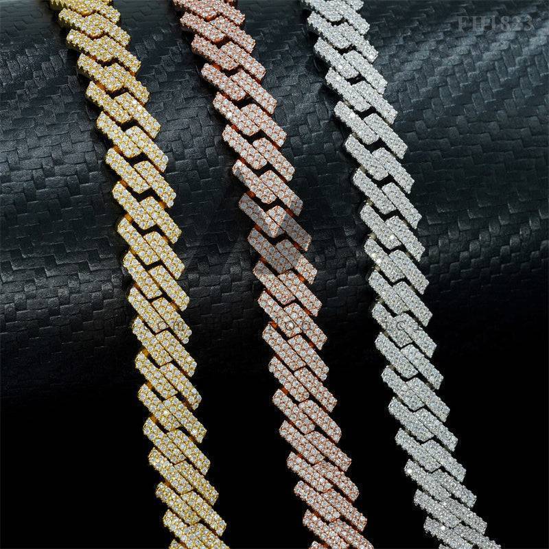 10mm Moissanite Miami Cuban Link Chain 14K Gold