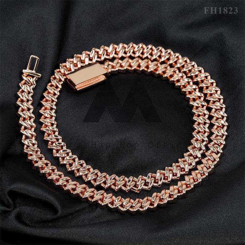 10mm Moissanite Miami Cuban Link Chain 14K Gold