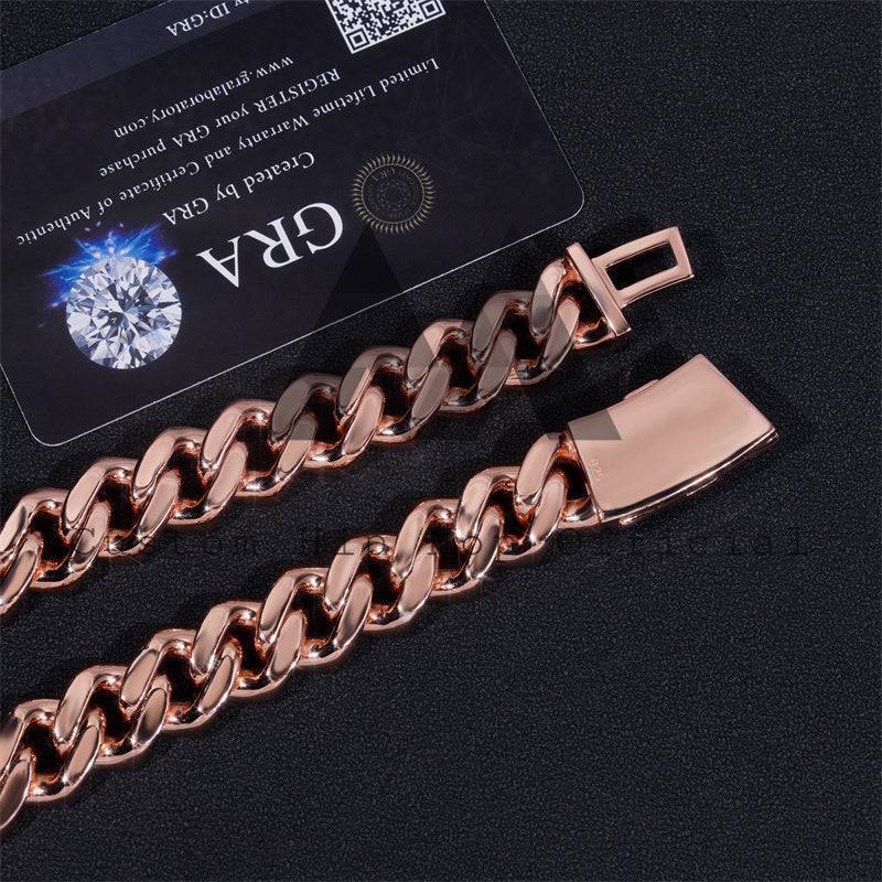 15mm Moissanite Miami Cuban Link Chain 10K Gold
