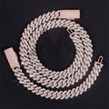 12MM Moissanite Two-Tone Cuban Link Chain 10K Gold