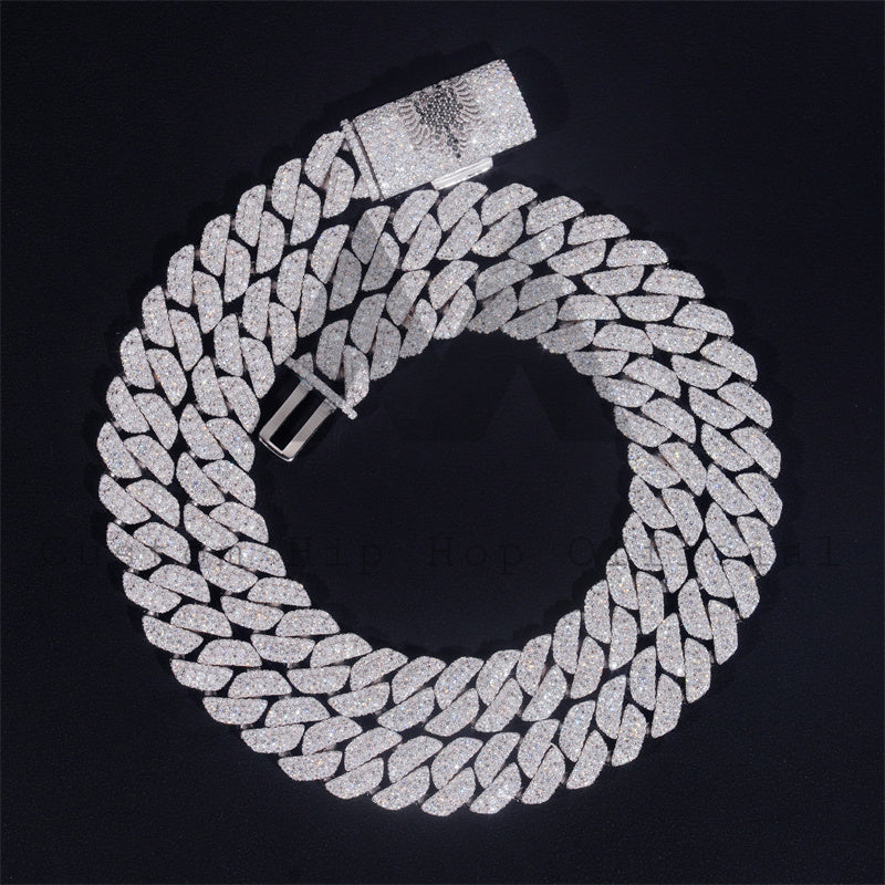 15MM VVS Moissanite Cuban Link Chain Hip Hop Iced Out Jewelry