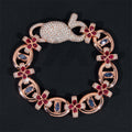 18MM Width Rose Gold Plated VVS Moissanite Diamond Evil Eye Bracelet With Color Gemstone