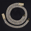12MM Moissanite Two-Tone Cuban Link Chain 14K Gold