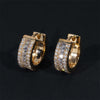 10k Yellow Gold VVS Moissanite Baguette Design Hoop Earrings For Men And Women