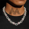 Hip hop jewelry featuring 13mm iced out moissanite skull chain with ruby eyes for rappers3