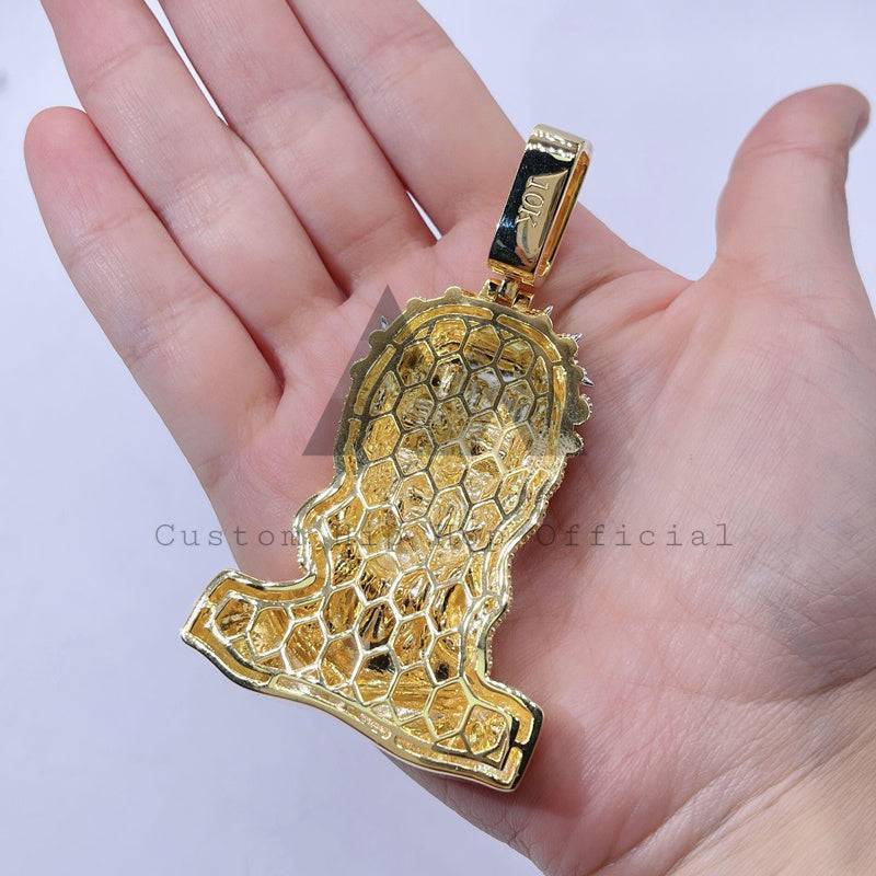 Hip hop jewelry featuring VVS Moissanite Jesus Pendant in 18k Gold Plated Silver1