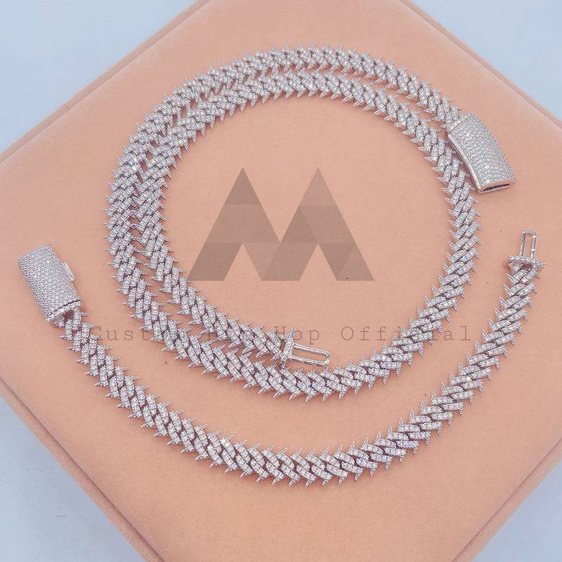 10MM Moissanite Cuban Link Chain 10K Gold