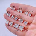 Rose gold screw back moissanite stud earrings in various sizes for hip hop jewelry0