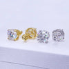 14k Gold Plated Moissanite Earrings Screw Back Hip Hop Iced Out
