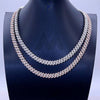 2-Rows 8MM Two Tone Moissanite Cuban Link Chain 10K Gold