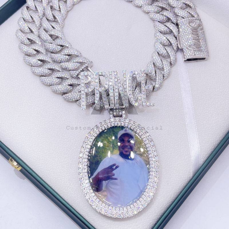 Custom Prince Bail Pendant with VVS Moissanite 3 inch Memory Photo1