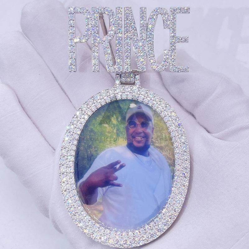Custom Prince Bail Pendant with VVS Moissanite 3 inch Memory Photo2