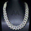 Thick Heavy Solid Silver Moissanite Diamond 22MM Round Mix Baguette Cuban Chain hip hop jewelry4