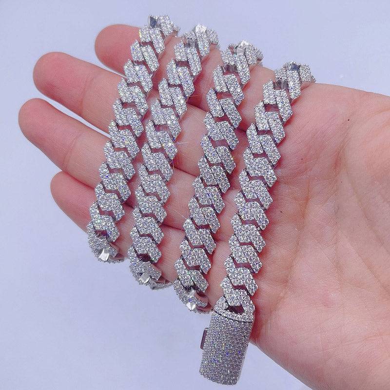 10mm Iced Out Moissanite Miami Cuban Link Chain 14K Gold