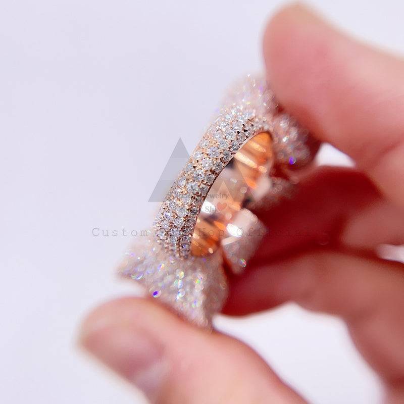 Rose Gold Plated Silver 925 Moissanite Custom BIGS Name Championship Ring in Hip Hop Jewelry Style2