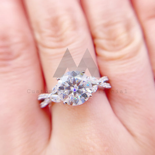 3.35CT Moissanite Diamond Wedding Ring For Women 925 Sterling Silver