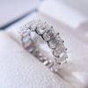 Elegant 925 Sterling Silver VVS Moissanite Eternity Ring 3*5MM Emerald Cut hip hop jewelry1