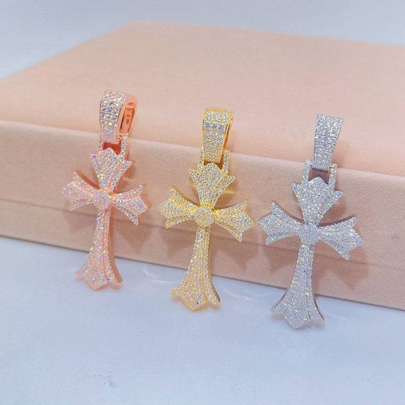 Iced out hip hop jewelry with solid back sterling silver VVS D color moissanite pendant2