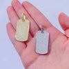 Hip hop jewelry featuring Solid Silver VVS Moissanite Diamond Dogtag Pendant in Iced Out Style0
