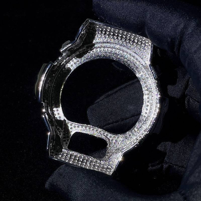 G Shock DW6900 Moissanite Diamond Watch Case 14K Gold