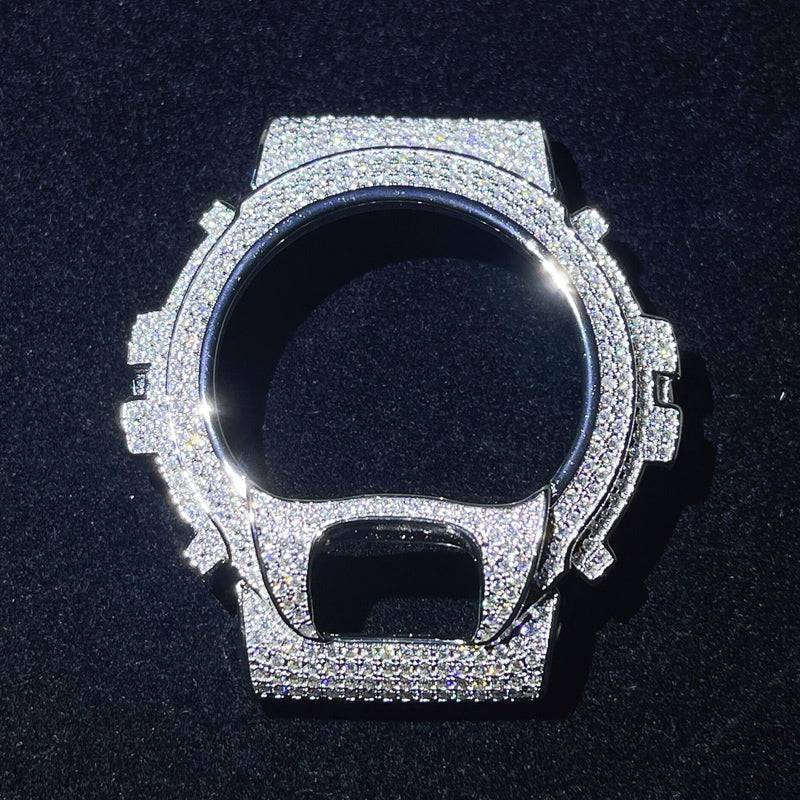 G Shock DW6900 Moissanite Diamond Watch Case 14K Gold
