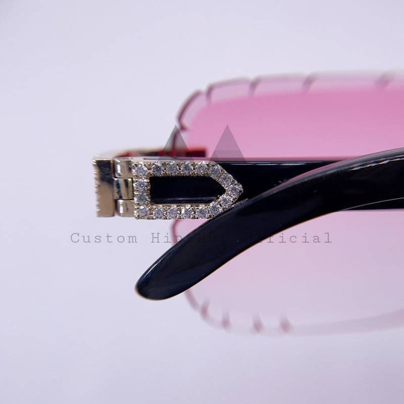 Moissanite Diamond Baguette Sunglasses 14K Gold