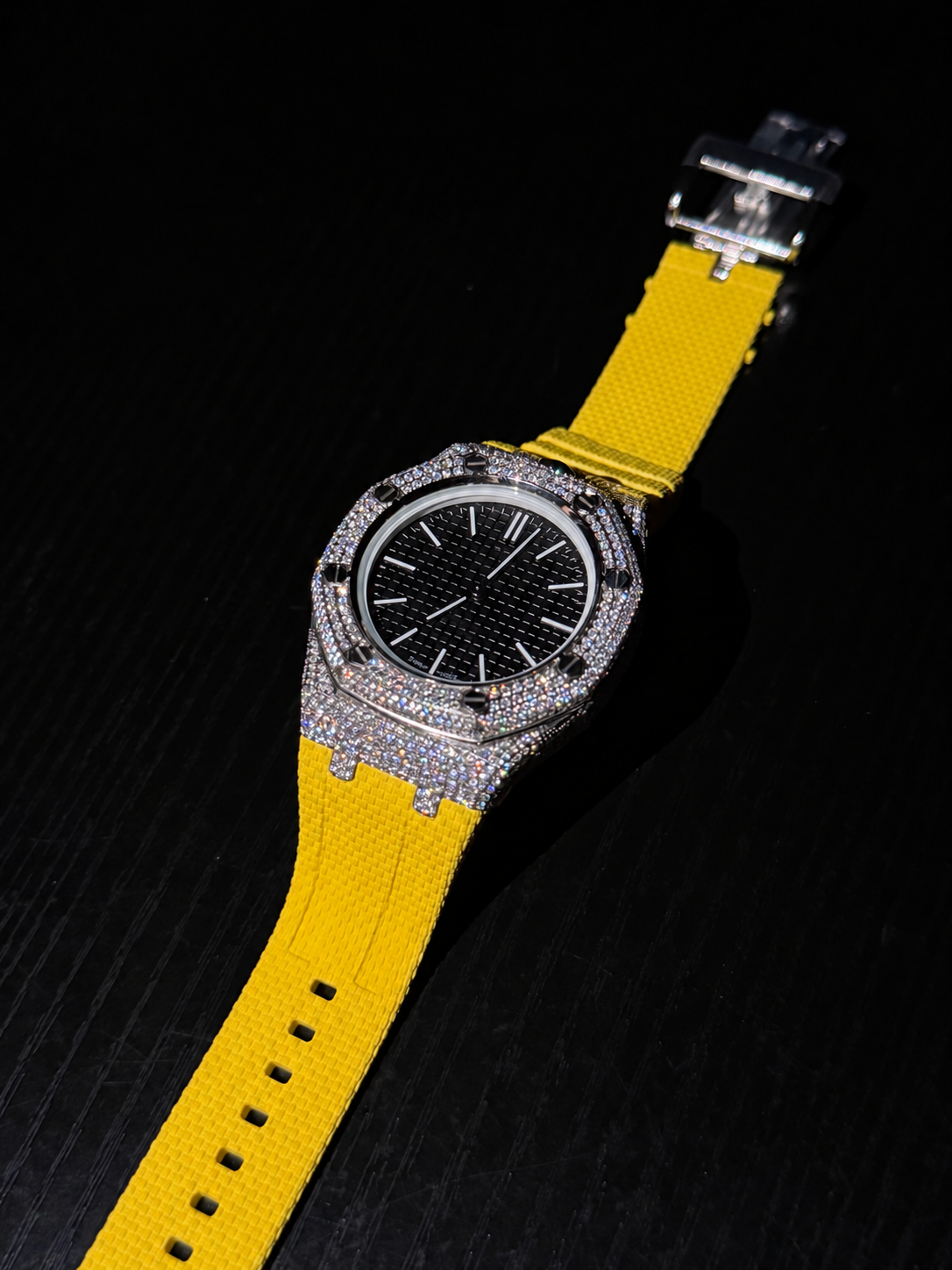 Royal Pop Iced Out 925 Silver Watch Case With Strap Moissanite Diamond